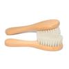 WOFASHPURET 1pc Baby Care Hair Brush Soft Wool Brush for Baby Shower Bath Wooden Handle Gentle on Baby's Hair view 2