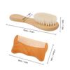Beatifufu 2PCS Baby Brush and Comb Set Wooden Comb Soft Bathing Brush Natural Goat Hair Gentle Scalp Care Easy to Operate view 2