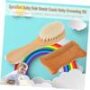 Beatifufu 2PCS Baby Brush and Comb Set Wooden Comb Soft Bathing Brush Natural Goat Hair Gentle Scalp Care Easy to Operate view 3