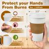 Ginkgo 100 Pack 16 oz Disposable Coffee Cups with Lids and Sleeves Leak-Proof White Paper Cups, Insulated To Go Hot Beverage Cups, Coffee Bar Accessories view 2