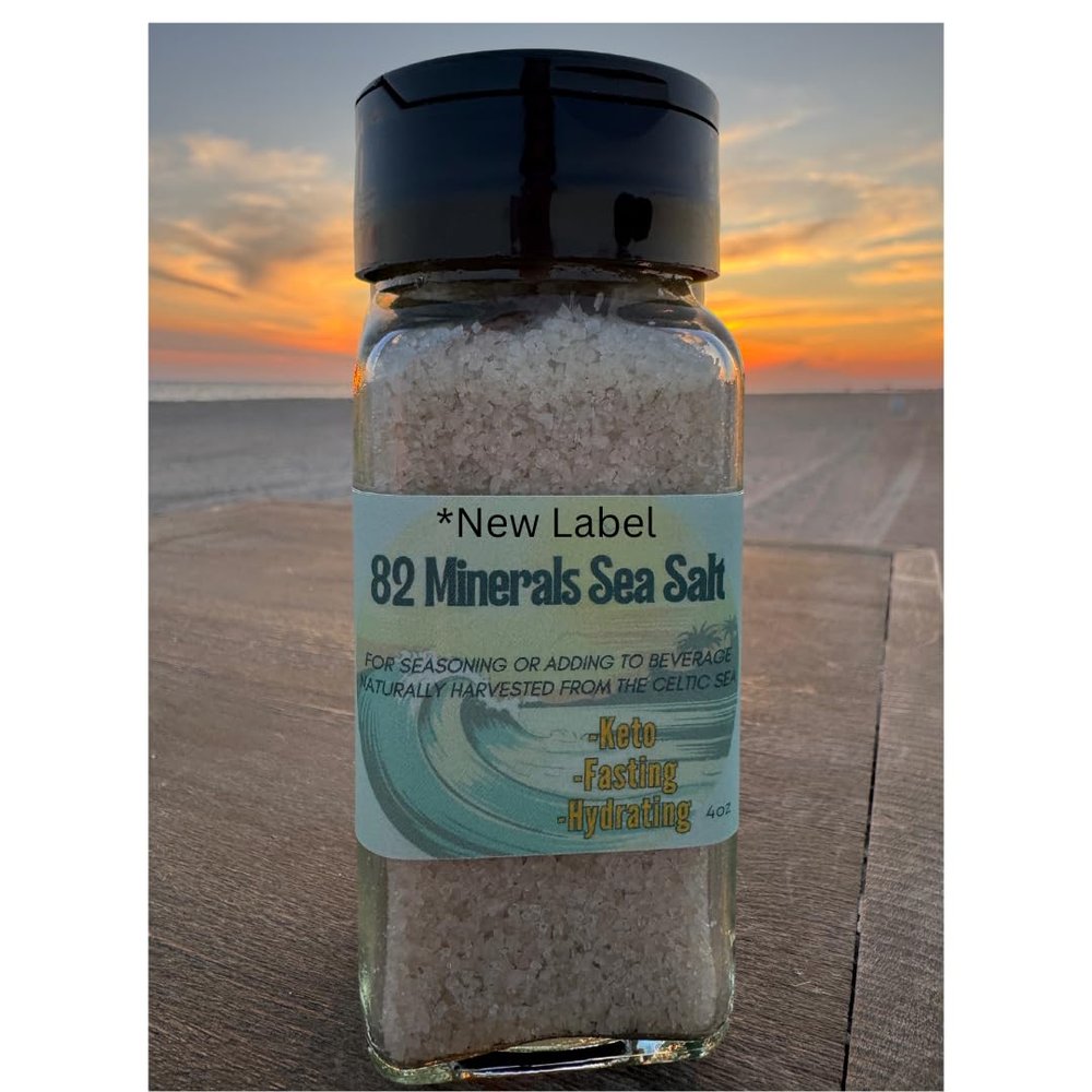 82 Minerals French Grey Sea Salt 4oz Coarse Shaker | Premium Hand Harvested Sel Gris | Mineral & Electrolyte Finishing Salt