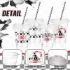 FoldTier 50 Pcs Checkered Racing Party Plastic Cup 12 oz Checkered Flag Thick Transparent Cup Black and White Cups Race Car Birthday Party Supplies for Racecar Sports Themed view 2