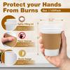 Ginkgo 100 Pack 8 oz Thickened Paper Coffee Cups with White Lids and Sleeves, Disposable To Go Coffee Cups for Espresso Coffee, Hot Chocolate and Cocoa view 2