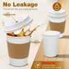 Ginkgo 100 Pack 8 oz Thickened Paper Coffee Cups with White Lids and Sleeves, Disposable To Go Coffee Cups for Espresso Coffee, Hot Chocolate and Cocoa view 3