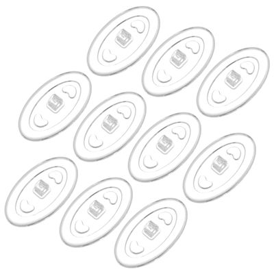 HALLMERS 10pcs 5 Pairs 16mm x 9mm Oval Clear Silicone Anti Slip Nose Pads Screw In Mount Replacement Part - Reading Eyeglass Optical Insert Frame Eyeglasses Non-Slip Specs Spectacles Repair