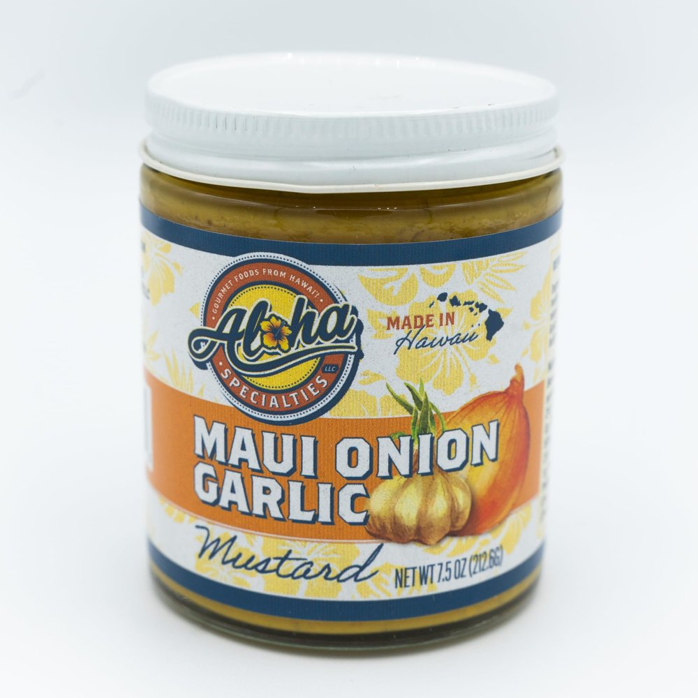 Aloha Specialties Maui Onion Garlic Mustard, 7.5 oz