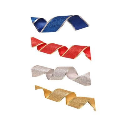 Anneome Christmas Ribbed Band 4 Rolls of Wide Christmas Ribbon Packaging Ribbons Red Grosgrain Bow-Knot Making Supplies for Party Wrapping