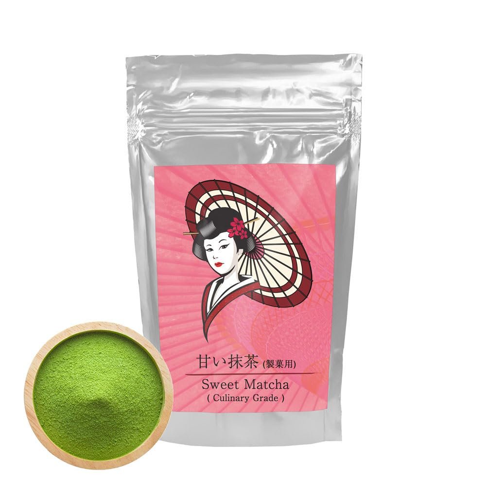 10kg (1kg x 10bags) [Sweet Matcha (Pink)] Culinary Confectionary grade Japanese bulk subtle sweetened matcha green tea powder convenient for latte, gift, sweets, souvenir    Mukoh Matcha
