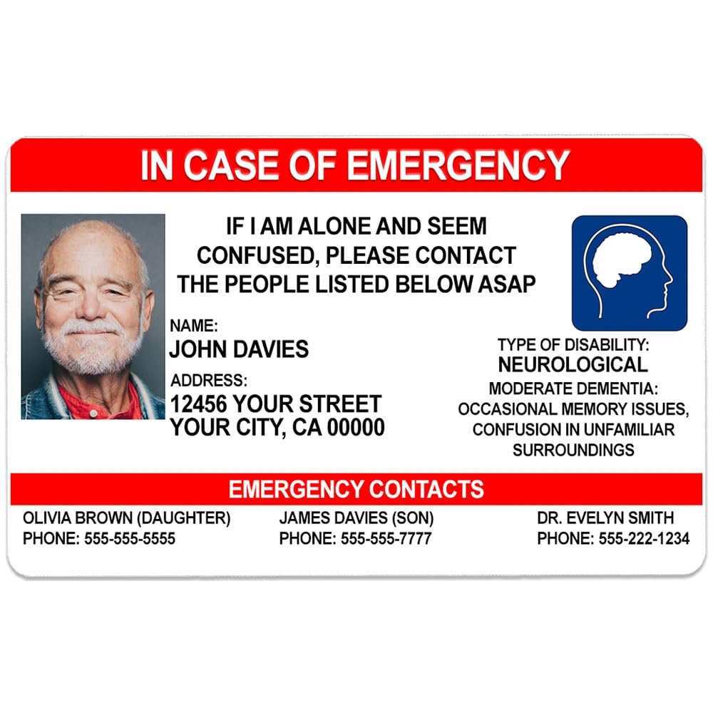 1 Cute Pooch Disability Alert In Case of Emergency Card (Red Emergency Card)