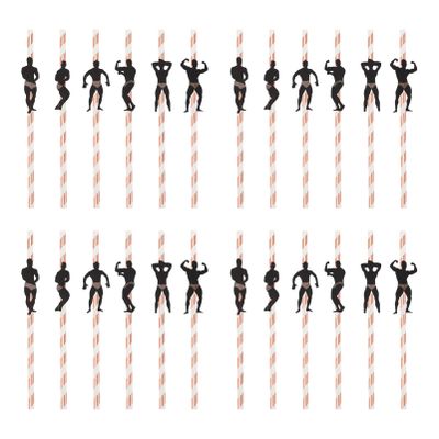 24pcs Bachelorette Party Drinking Straws Funny Straws Dancing Men Dancer for Cocktail Valentines Day Birthday Parties