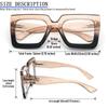 REAVEE 3 Pack Oversized Reading Glasses for Women Large Frame Extra Wide, Blue Light Blocking Readers Stylish Square Thick Eyewear, Black+Brown Orange+Tea Black, 2.75 view 3
