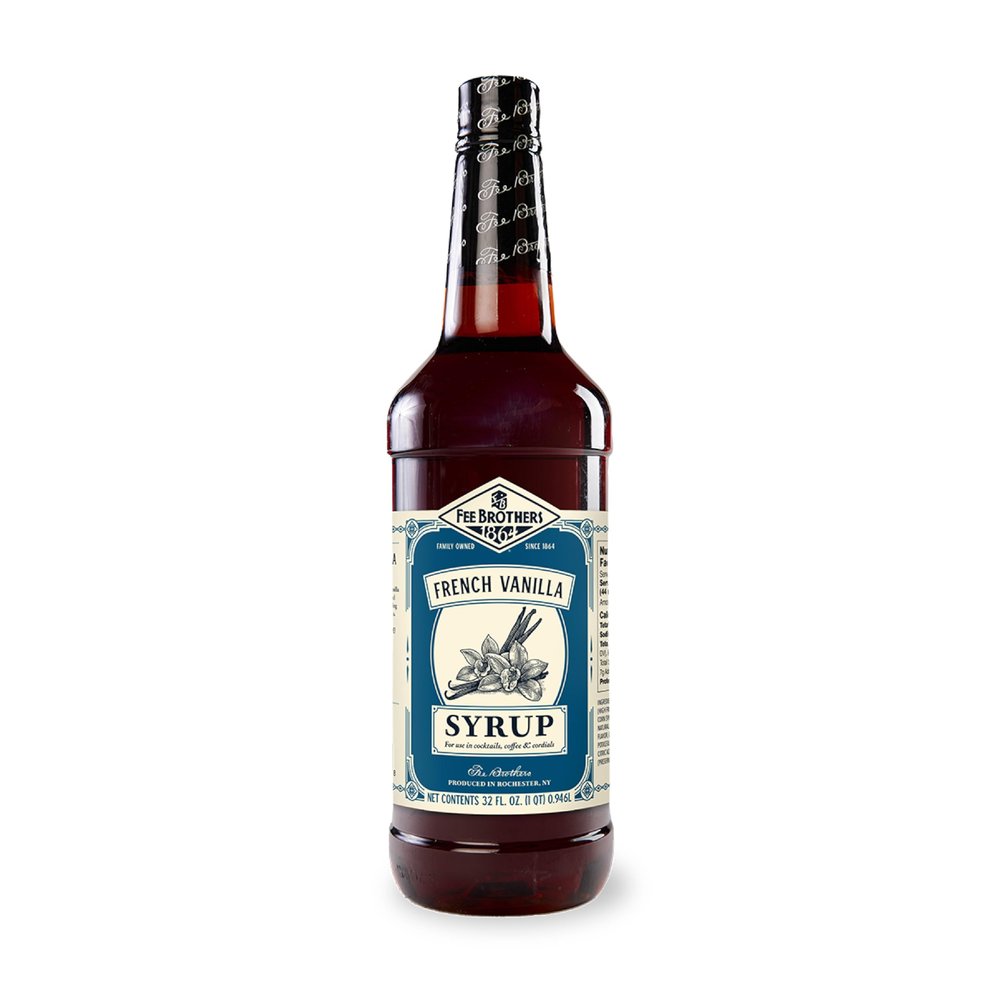 Fee Brothers Cordial Syrup & Coffee Flavoring, French Vanilla, 32 Fl Oz (1 Quart)