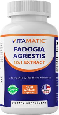 Vitamatic Fadogia Agrestis 10:1 Extract 600 mg 180 Veg Capsules - Supports Atheltic Performance & Energy Production