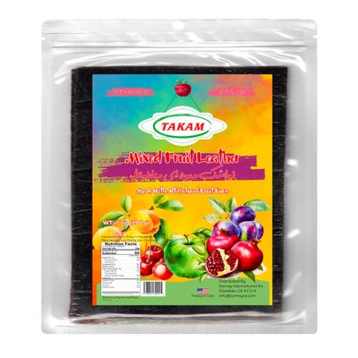 Takam Lavashak Mixed Fruit Leather Authentic Persian Style Sweet and Salty Fruit Layer 7 OZ - 196g