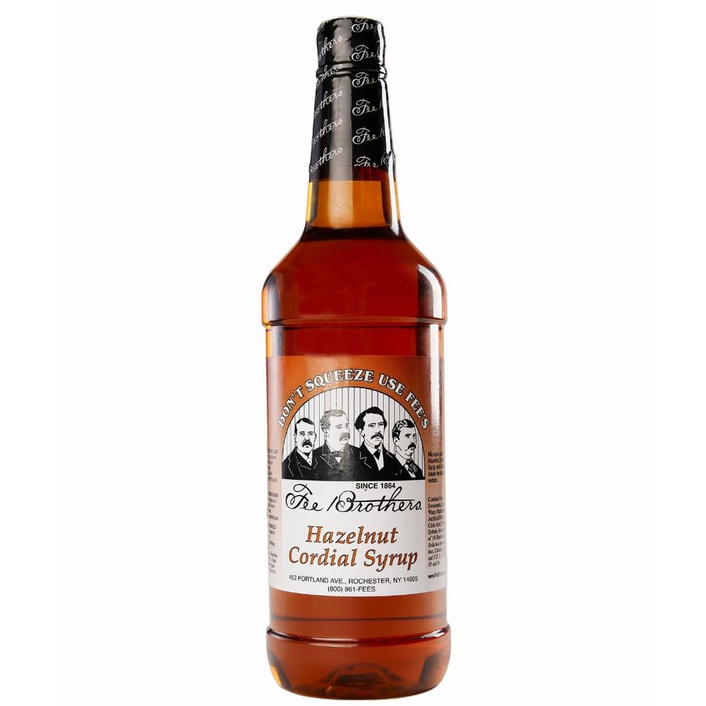 Fee Brothers Cordial Syrup & Coffee Flavoring, Hazelnut, 32 Fl Oz (1 Quart)