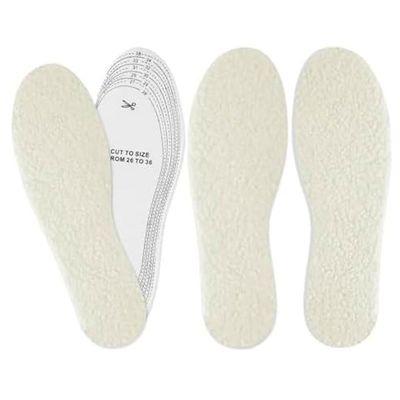 2 Pairs Men's Wool Pads Shoe Inserts Insoles Winter Boot Soft Warm Thermal Foam Pads Sizes 7-11 Trim Cut to Fit Warmer Thermal Insole Sheep Sherpa One Size Pads Fits Most Soft Breathable Comfort