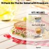 Everyday Necessiteez Salad with Crackers Kit Bundle 5 Flavors Included Ready to Eat for Lunchboxes Office Camping Picnic Summer Healthy Protein Snacks 3oz Pack of 15 w/Tote & Bonus Porte Pot view 4