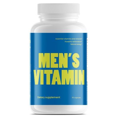 VB Health Men's Daily Multivitamin - 34 Doctor-formulated Vitamins, Minerals, & Antioxidants (30 Servings), 60 Count (Pack of 1)