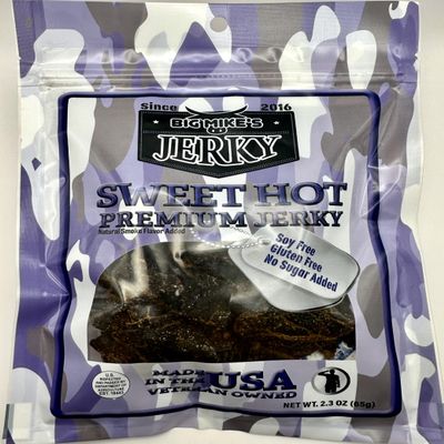Big Mike's Premium Beef Jerky - Sweet Hot - Soy Free - Gluten Free - Nitrate Free - No Added Sugar - All Natural