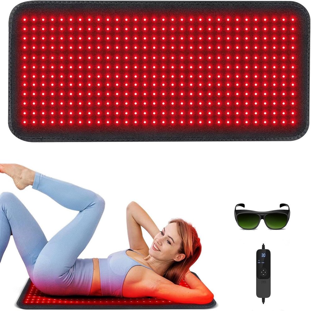 Red Light Therapy Mat for Body - 360 LEDs Large Red & Infrared Light Therapy Pad Blanket with Infrared Light 850nm & 660nm for Full Body Waist Shoulder Muscle