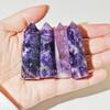 2.75"-3.14" Natural Healing Fluorite Crystals Wands Polishing Reiki Energy Stone Hexagonal Point Obelisk Large Gemstones for Meditation Therapy Grid Gifts (Amethyst/1.96-2.75inch 4pcs) view 1