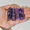 2.75"-3.14" Natural Healing Fluorite Crystals Wands Polishing Reiki Energy Stone Hexagonal Point Obelisk Large Gemstones for Meditation Therapy Grid Gifts (Amethyst/1.96-2.75inch 4pcs) view 4