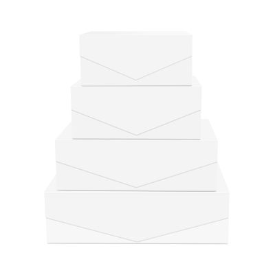 BLK&WH Magnetic Gift Boxes with Lids, Set of 4 White Presents Boxes Assorted Sizes for Birthday, Wedding, Valentines, Christmas, Party, Baby Showers (Matte White)