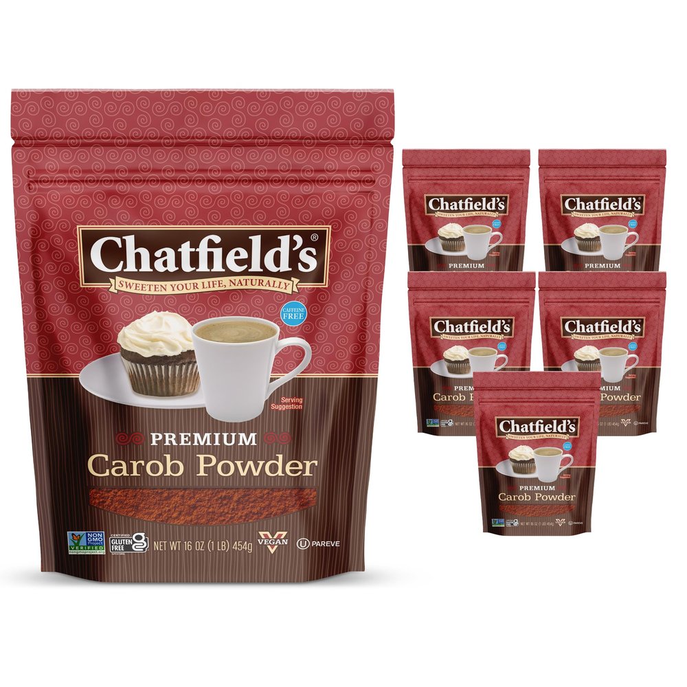Chatfield's Premium Carob Powder, Caffeine-Free, Vegan Friendly, Kosher, Gluten Free & Non-GMO, 16 Ounce (Pack of 6)
