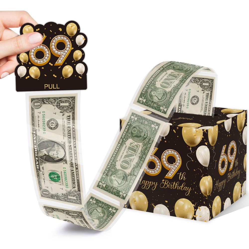 69th Birthday Gifts for Women Men, 69th Birthday Surprise Gift Box, Happy Birthday Money Gift Boxes for Cash, 69th Birthday Party Decorations Supplieswith 35PCS Bags
