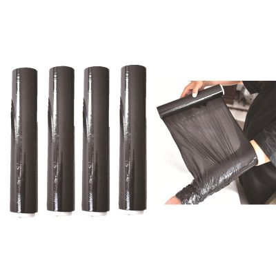 JEWIIP Black Osmotic Plastic Body Wrap, 4 Rolls Premium Black Osmotic Plastic Slimming Body Wrap Film, 60m, Workout and Sweat Enhancer Stomach Wrap Body Wrap Film, Body Wrap Thermal Film Body Effect