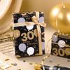 WRAPAHOLIC 30th Birthday Wrapping Paper - Mini Roll - 17 Inch x 33 Feet - Black Gold Balloon Design for Birthday, Party, Holiday view 4