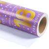 WRAPAHOLIC 18th Birthday Wrapping Paper - Mini Roll - 17 Inch x 33 Feet - Purple Gold Polka Dots Design for Birthday, Party, Holiday view 3