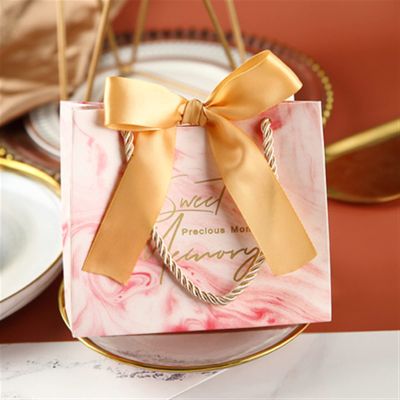 10Pcs/lot Red Grey Pink Marble Printed Candy Bag Box for Favor Gift Decoration/Event Party Supplies/Wedding Favours Gift Boxes Party Festival (Color : A, Gift Bag Size : 50pcs), Inches