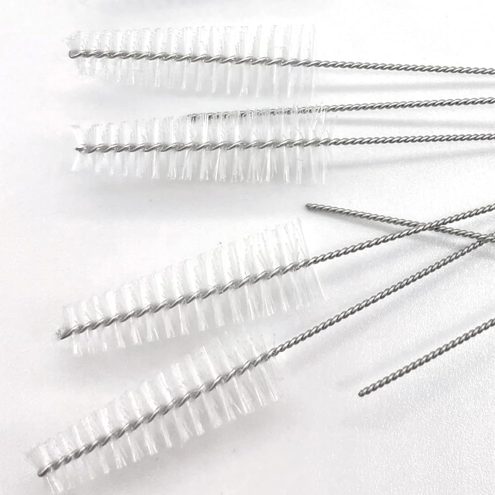 Alsilence 50mm Pipe Brush for Hearing Aids Cleaning, 6 Pieces, Transparent