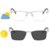 bullabulling Transition Photochromic Bifocal Reading Glasses for Mens and Womens,Square Clear UV Protection Sunglasses Readers (silver, 2.75, x) view 3