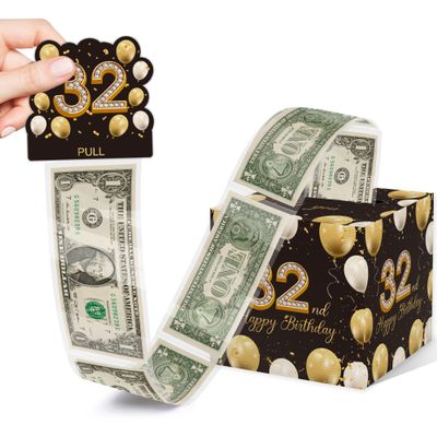 32nd Birthday Gifts for Women Men, 32nd Birthday Surprise Gift Box, Happy Birthday Money Gift Boxes for Cash, 32nd Birthday Party Decorations Supplieswith 35PCS Bags