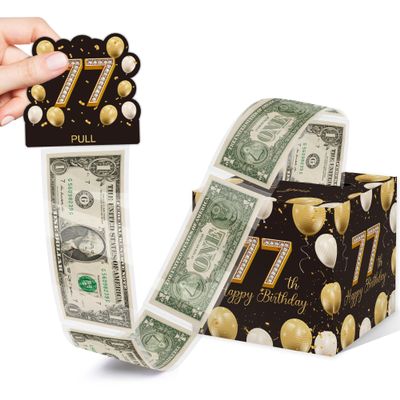 77th Birthday Surprise Gift Box, Happy Birthday Money Gift Boxes for Cash, 77th Birthday Gifts for Women Men, 77th Birthday Party Decorations Supplieswith 35PCS Bags