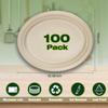 Ginkgo 100 Pack Oval Heavy Duty Paper Plates 12 Inch, Disposable Large Paper Plates Bulk for BBQ, Party, Picnic, Dessert, Thanksgiving and Every Day view 2