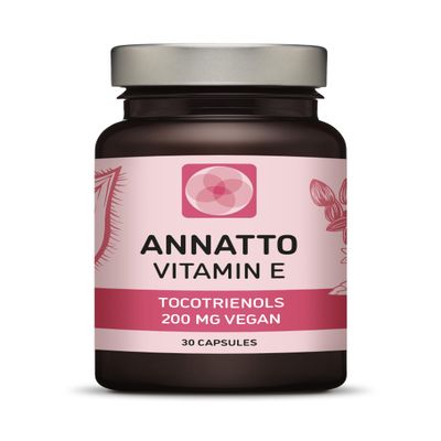 Annatto Tocotrienols Vegan Vitamin E Supplement, Tocopherol Free, Eannatto Capsules Without PAH's and contaminants - Improved from Deltagold - 200mg - Non-GMO & Antioxidant (30)