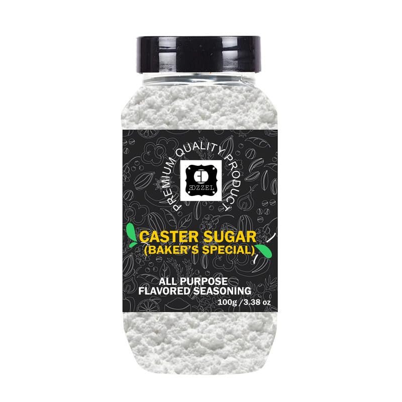 EDZZEL Premium Quality Indian Organic Caster Sugar (BakerS Special) Plant Based, Vegan, Gluten Free-100 GRAM Box (Set Of 2)