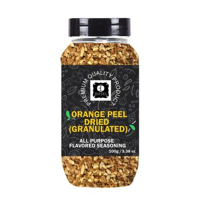 EDZZEL Premium Quality Indian Organic Orange Peel, Dried (Granulated) Plant Based, Vegan, Gluten Free-100 GRAM Box (Set Of 2)