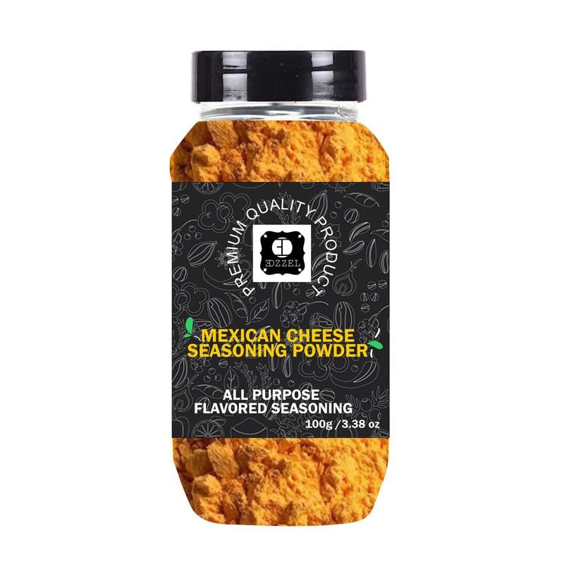 EDZZELPremium Quality Indian Organic Mexican Cheese Seasoning Powder Plant Based, Vegan, Gluten Free-100 GRAM Box (Set Of 2)
