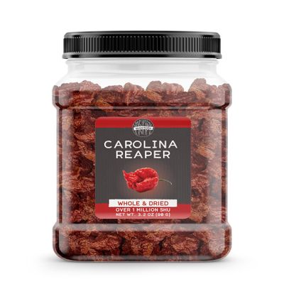 Birch & Meadow Carolina Reaper Peppers, 3.2 oz, Whole & Dried, Extremely Hot, Over 1 Million SHU