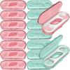 14 Packs Travel Dental Floss Pick Case, Holder, Come with 140pcs Premium QUALIALL Toothpick Flossers for Adults Teeth Cleaning, Sealed Portable Refillable, Green, Pink. view 1