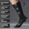 DR. GO Neuropathy Socks for Men [100% Seamless] Diabetic Socks with Non-Binding Top, Enhance Blood Circulation, Cushioned Protective Sole for Diabetic Foot, 4 Pairs in Black, Size 9-12 Crew Black view 3