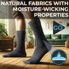 DR. GO Neuropathy Socks for Men [100% Seamless] Diabetic Socks with Non-Binding Top, Enhance Blood Circulation, Cushioned Protective Sole for Diabetic Foot, 4 Pairs in Black, Size 9-12 Crew Black view 4
