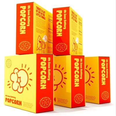Popsmith Oh Sooo Buttery Pre-Measured Popcorn Kits - Pack of 25-4-oz Buttery Popcorn Kits with Butter Flavored Coconut Oil & Buttery Popcorn Salt. Authentic Movie Theater Flavor