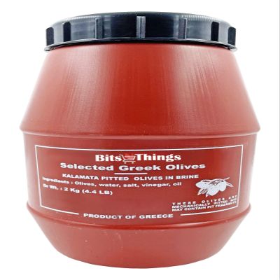 Bits N Things Pitted Greek Kalamata Olives In Brine | Plastic Keg | 70.4 oz.