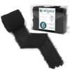 Allgala 6 Roll 2" x7yd Black Color Handmade Rustic Fringe Frayed Chiffon Ribbon for Bridal Wedding Gift Packing, Flower Bouquet Arrangement Wrapping DIY Craft view 1