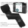 Allgala 6 Roll 2" x7yd Black Color Handmade Rustic Fringe Frayed Chiffon Ribbon for Bridal Wedding Gift Packing, Flower Bouquet Arrangement Wrapping DIY Craft view 2